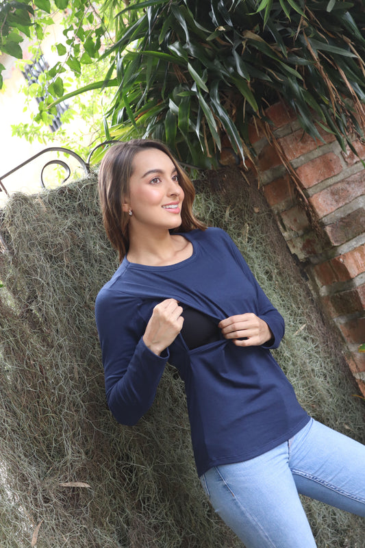 Camiseta Margarita Azul Oscuro