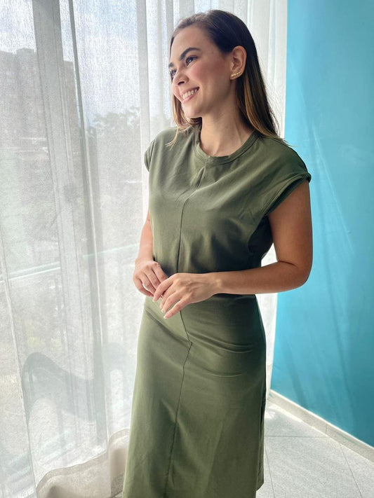 Vestido Largo Verde Militar