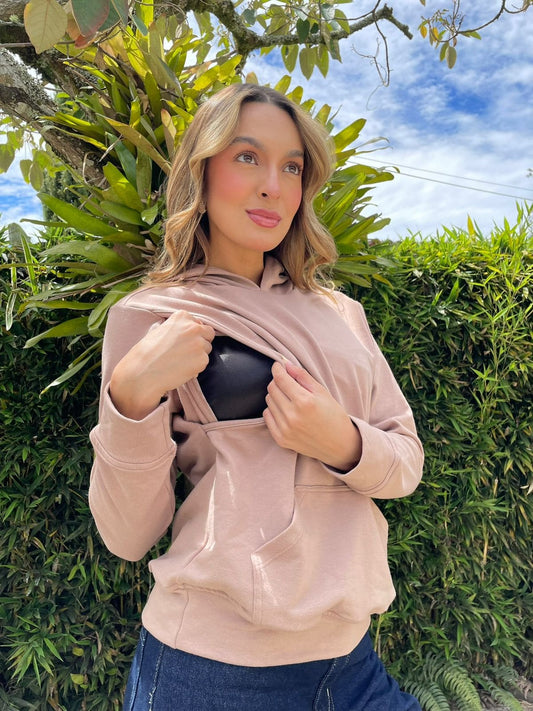 Hoodie Burda Unicolor Camel