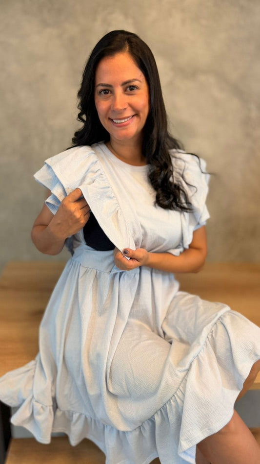 Vestido Tulipán Azul Claro