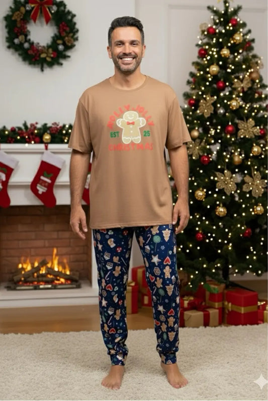 Pijama Hombre Jogger Galleta de Navidad