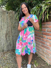 Vestido Corto Estampado