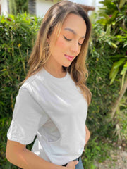 Camiseta con recogido frente Blanco