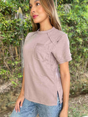 Camiseta Textura con bolsillo Avena