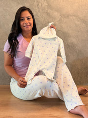 Dúo camiseta y pantalón en rib