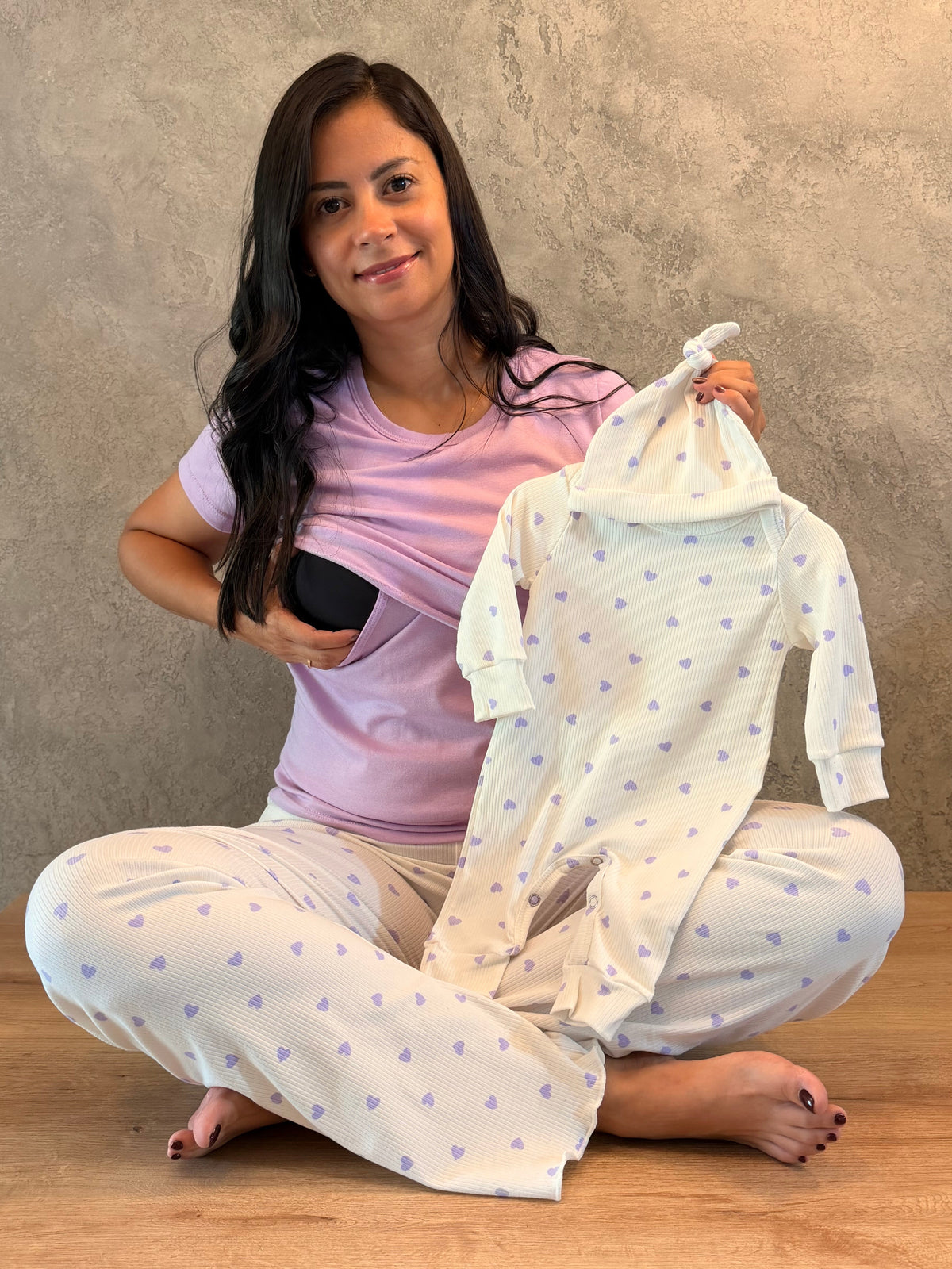 Dúo camiseta y pantalón en rib