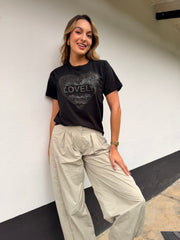 Camiseta Estampado Corazón Color Negro