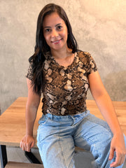 Blusa Manga corta estampada
