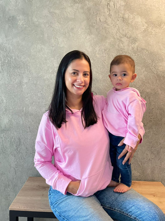 Duo Hoodie Para Lactar Rosado