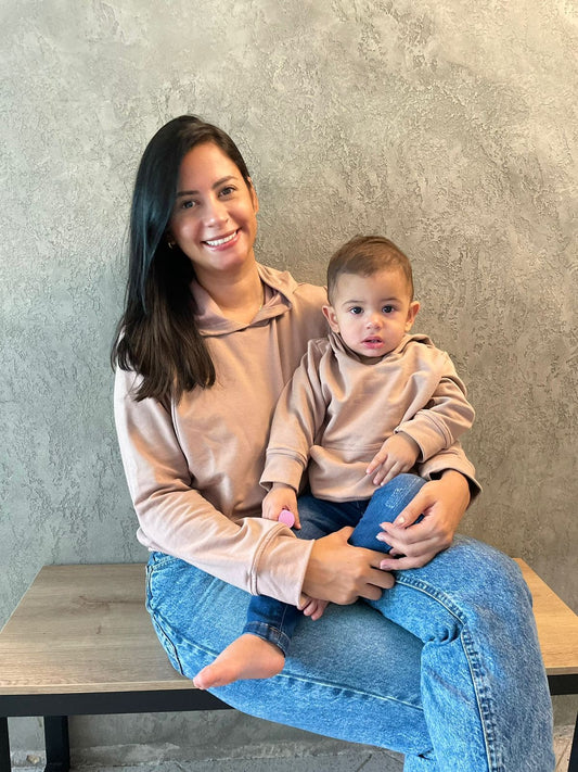 Duo Hoodie Para Lactar Café