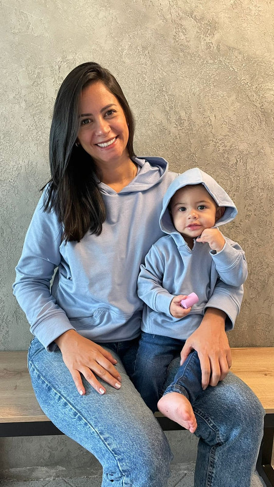 Duo Hoodie Para Lactar Azul Claro