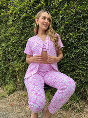 Pijama Set X3 Flores Rosa