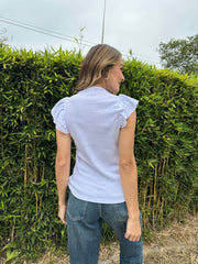 Camiseta Manga Sisa Con Bolero Blanco