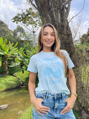 Camiseta Estampada Cherry Blue