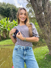 Camiseta Manga 3/4 Bolero Gris