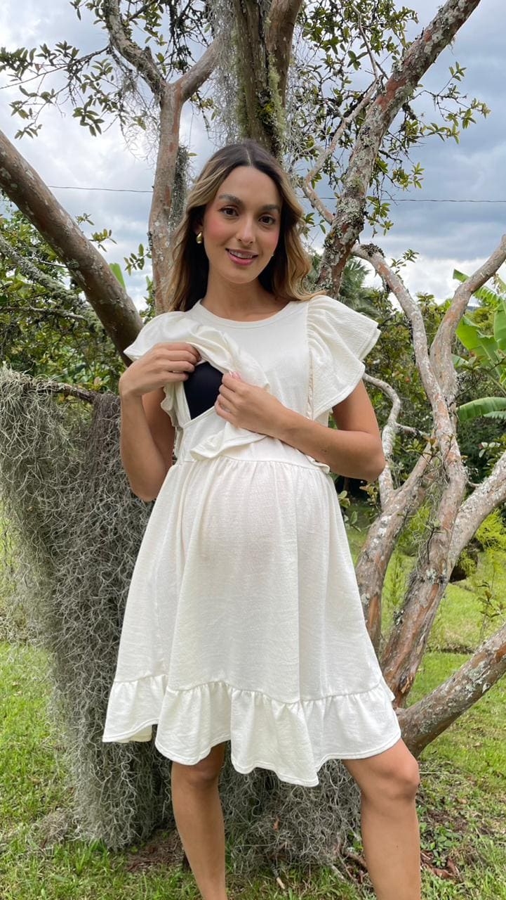 Vestido Tulipan Crema