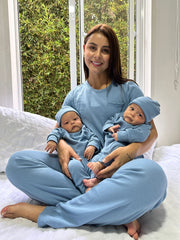 Dúo Pantalón Unicolor Azul