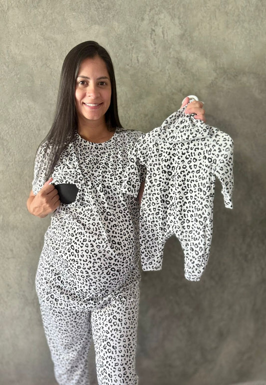 Dúo Pantalón Animal Print Blanco