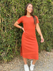 Vestido Largo Terracota