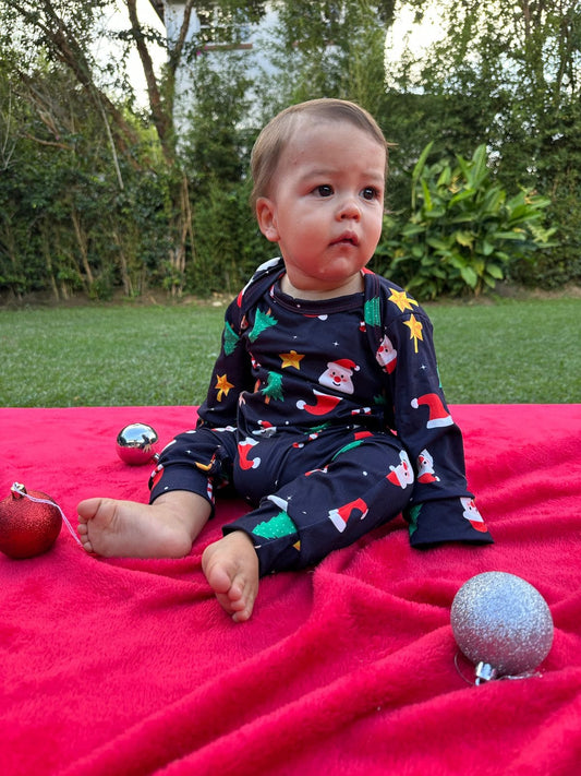 Enterizo Navidad Estampado Azul