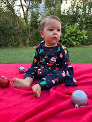 Enterizo Navidad Estampado Azul