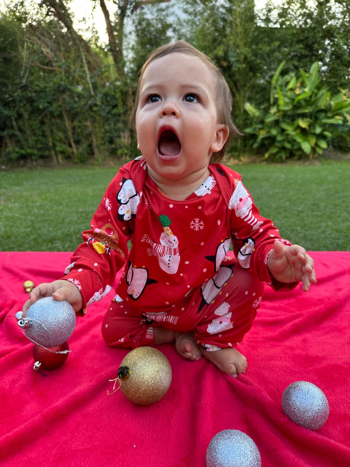 Enterizo Navidad Estampado Rojo