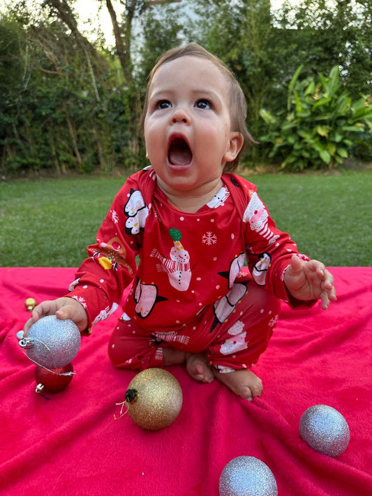 Enterizo Navidad Estampado Rojo