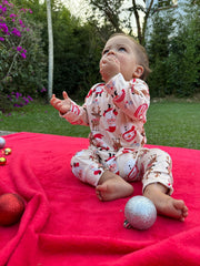 Enterizo Navidad Estampado Crema