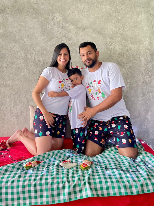 Pijama Short Azul Papá Noel