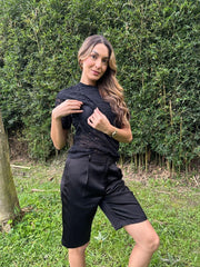 Camiseta Blonda Manga Corta Negro