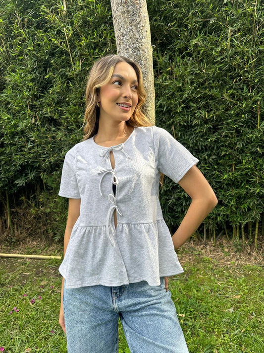 Camiseta Lazos Gris Claro