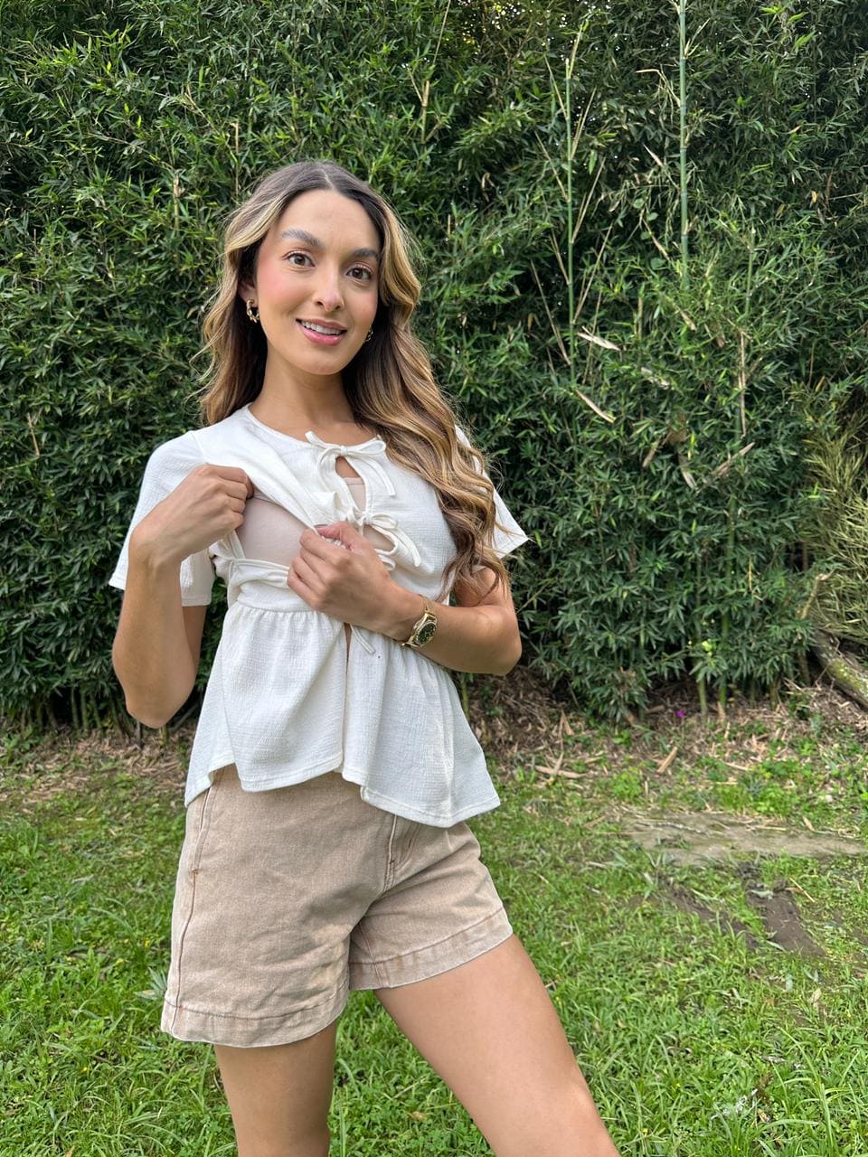 Camiseta Lazos Crema