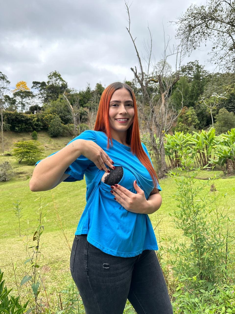 Blusa Silueta amplia Azul