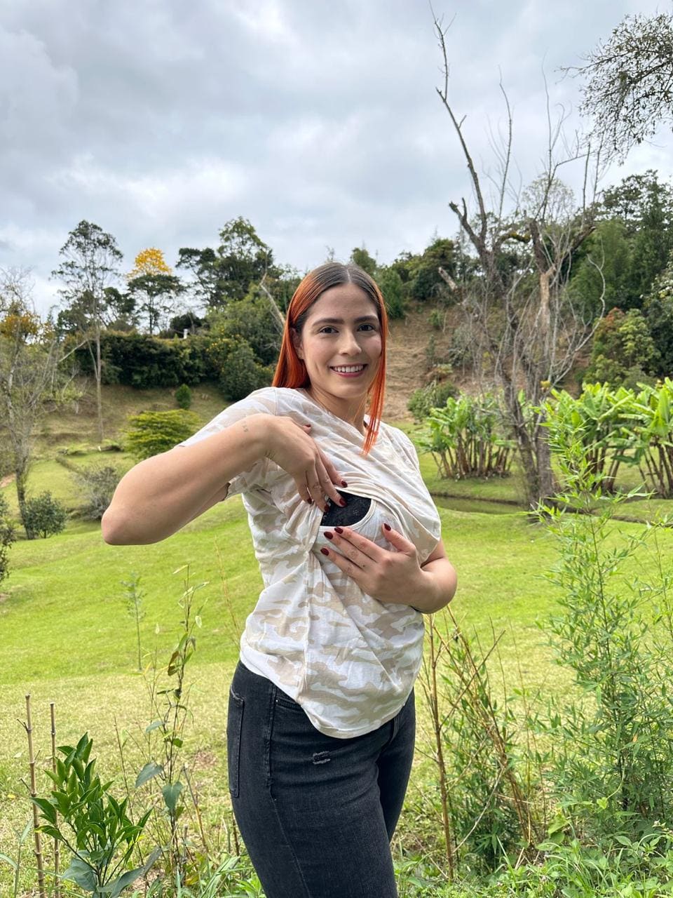 Blusa Manga Corta Print Militar