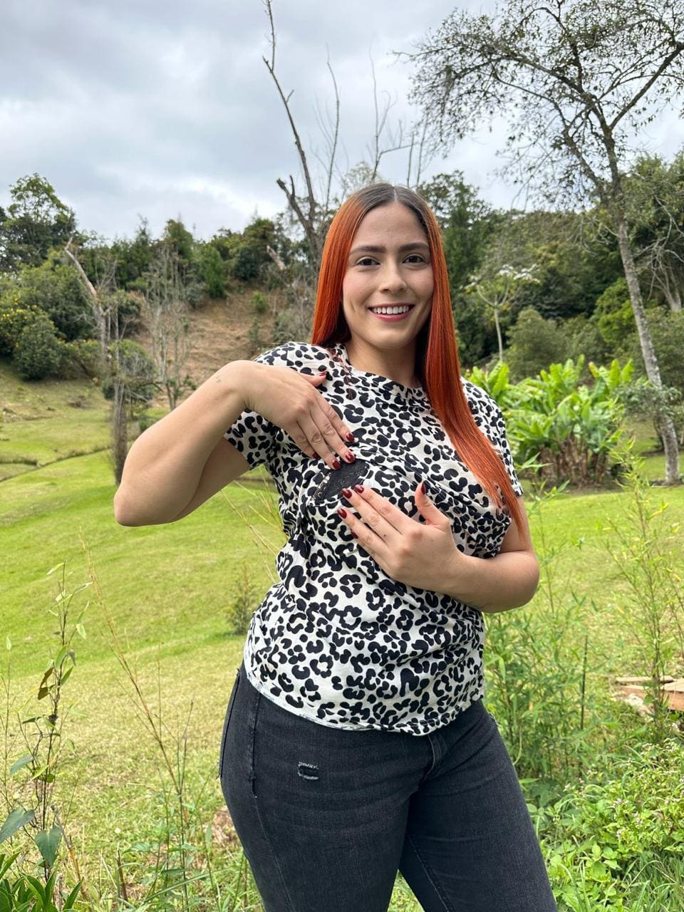 Blusa Manga Corta Animal Print