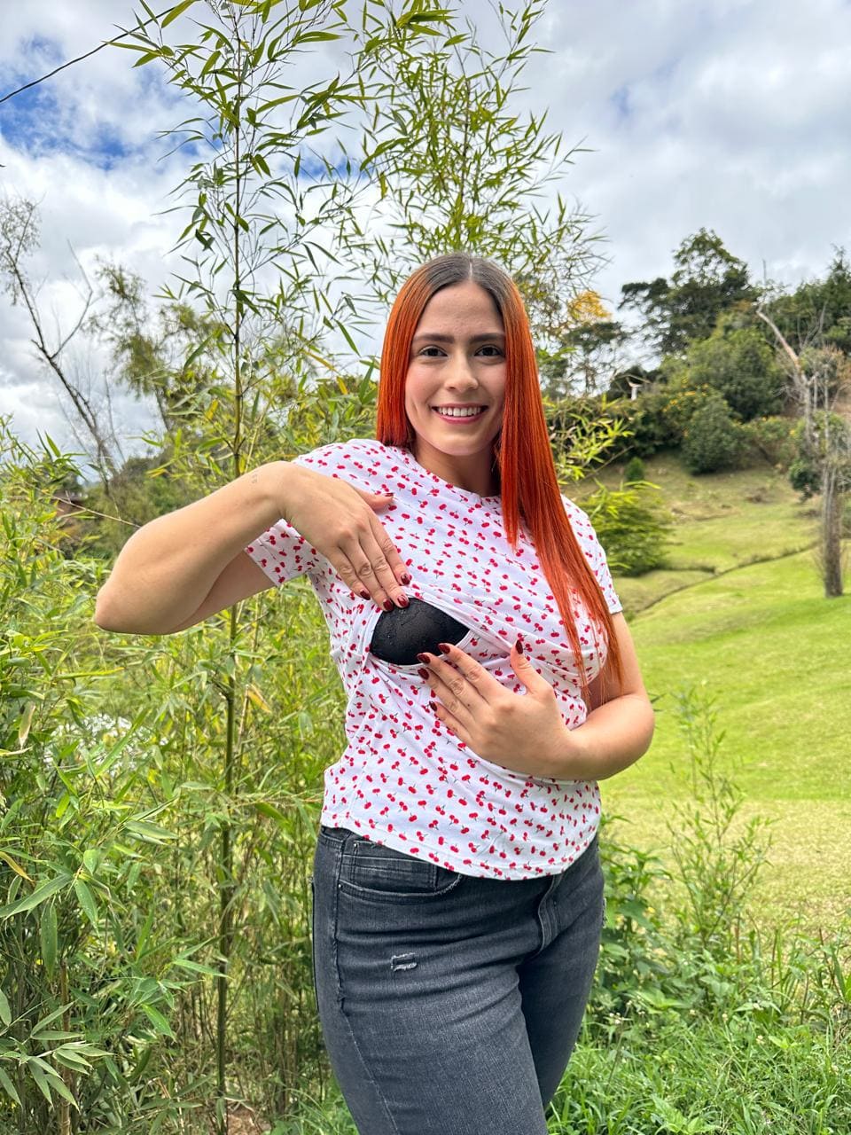 Blusa Manga Corta Cereza