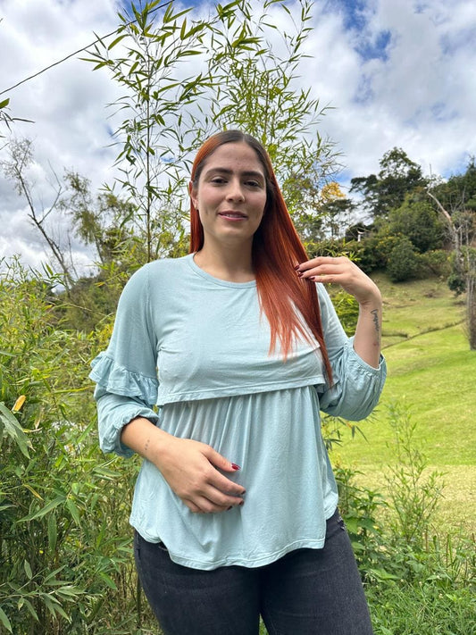 Blusa Silueta amplia Verde Claro