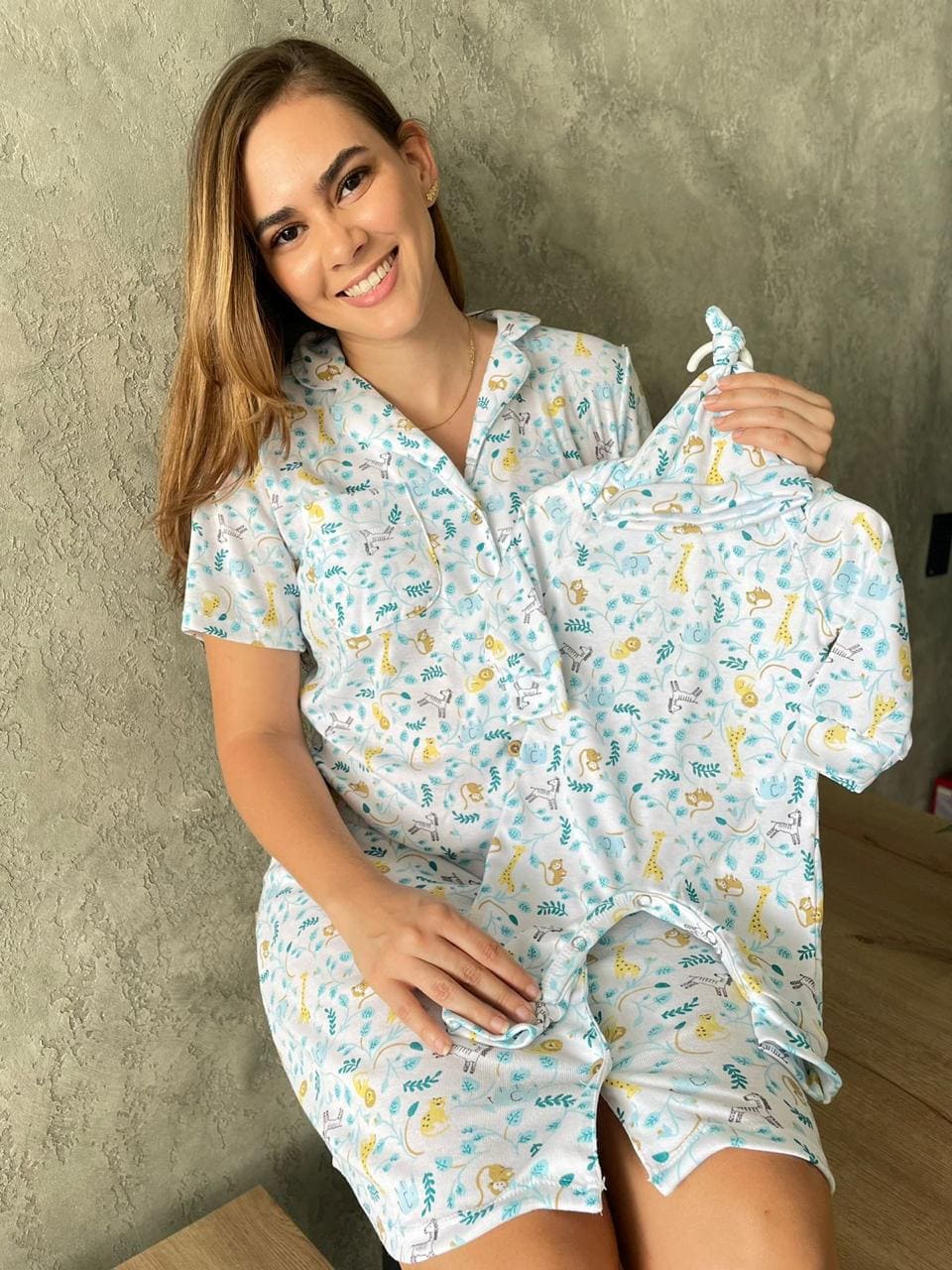 Dúo Bata Botón Estampado Zoo