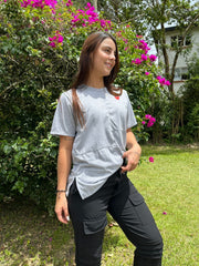 Blusa Embarazo Silueta Amplia Gris