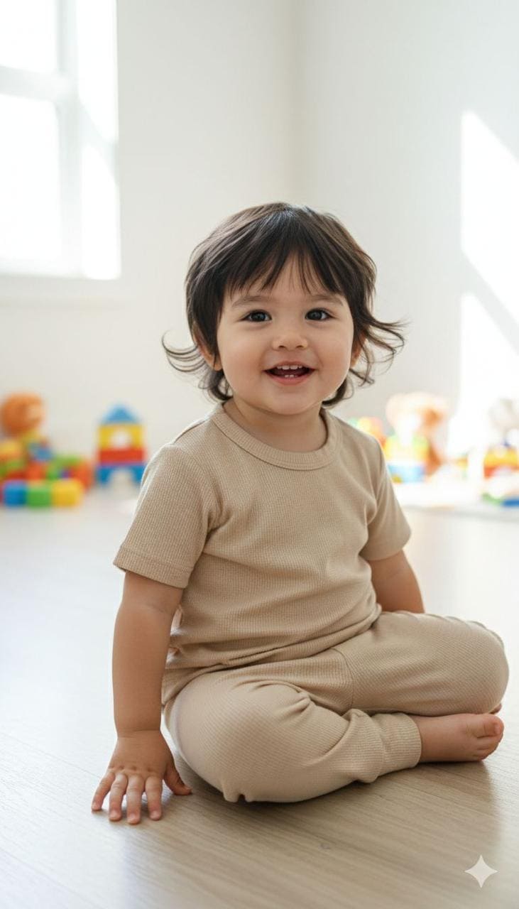 Conjunto Multiusos Unicolor Niños Camel