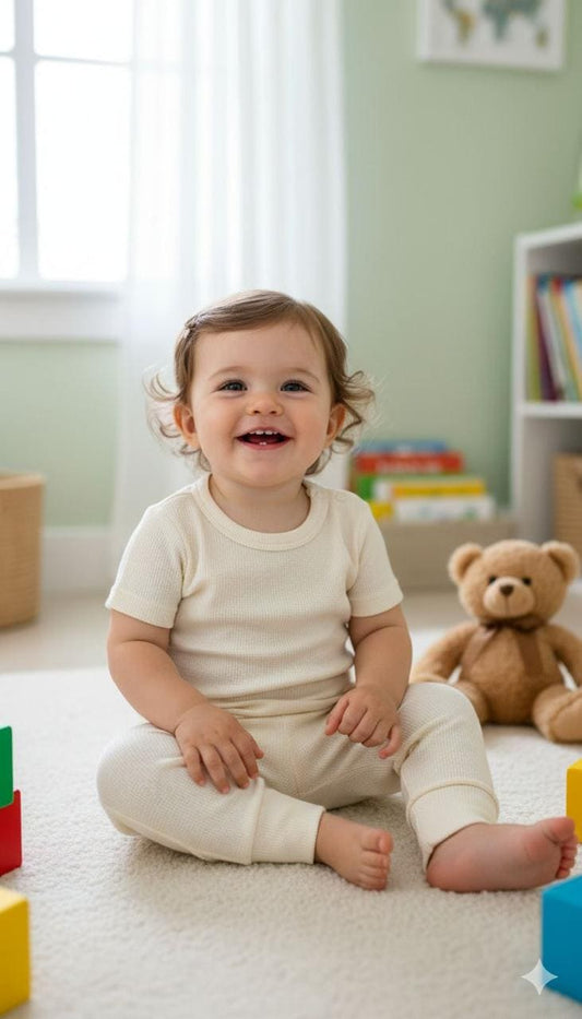 Conjunto Multiusos Unicolor Niños Crema