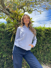 Hoodie Burda Unicolor Gris Claro