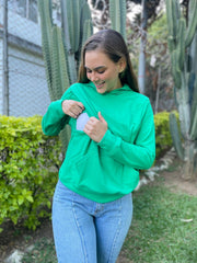 Hoodie Burda Unicolor Verde