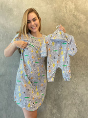 Dúo Bata Corta Estampado 02