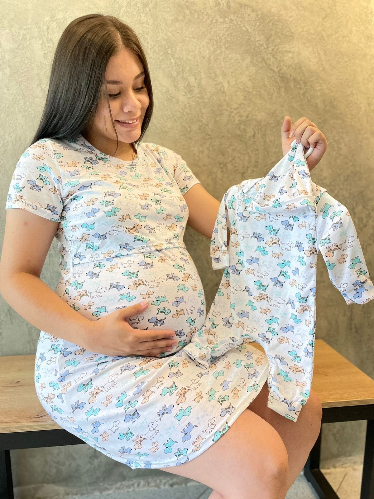 Dúo Bata Corta Estampado 03