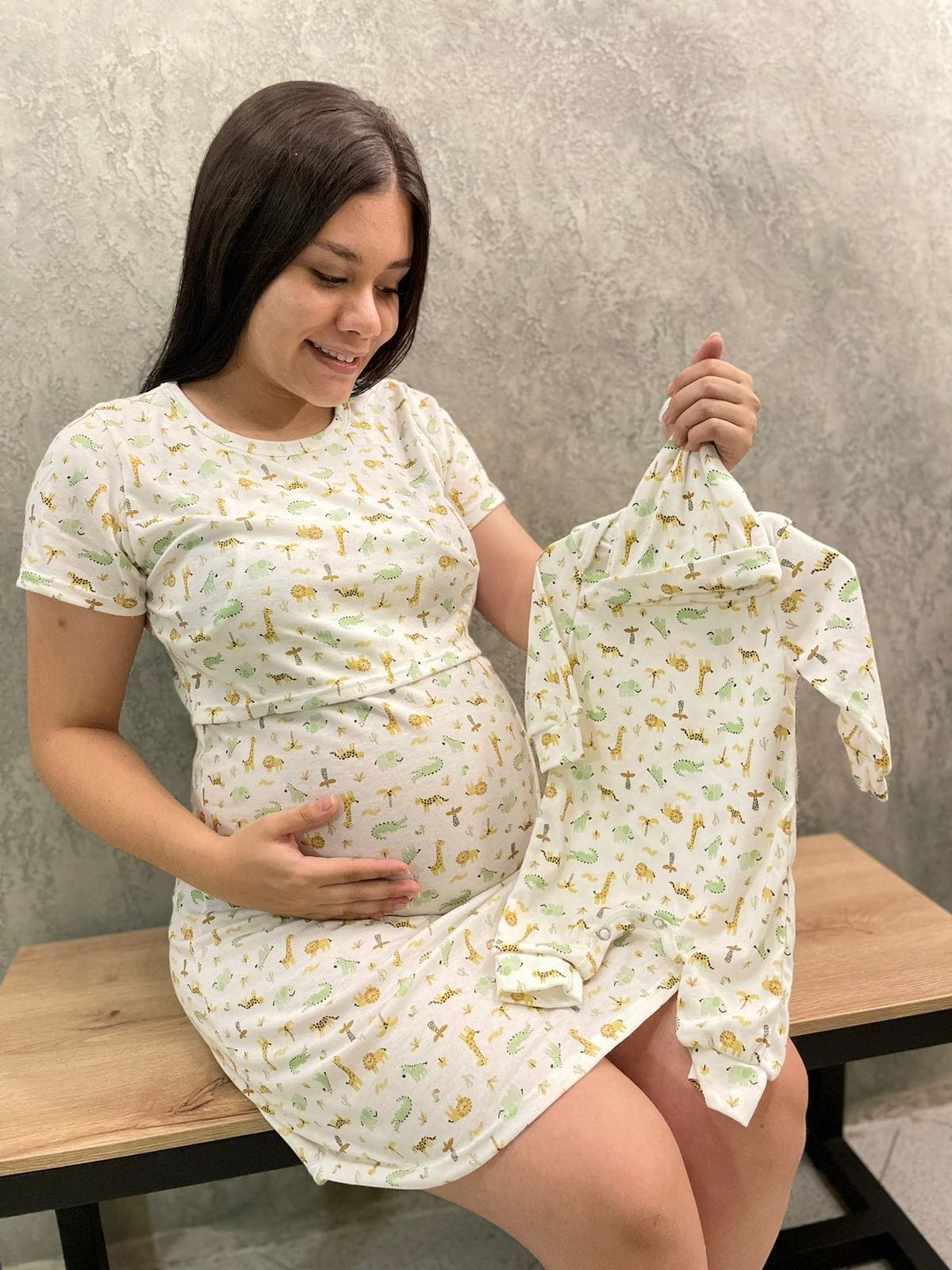 Dúo Bata Corta Estampado 15