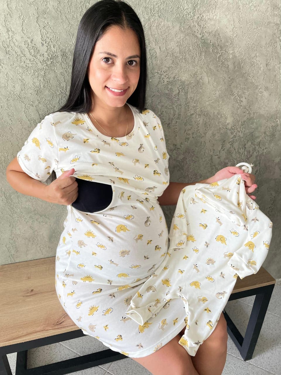 Dúo Bata Corta Estampado 16