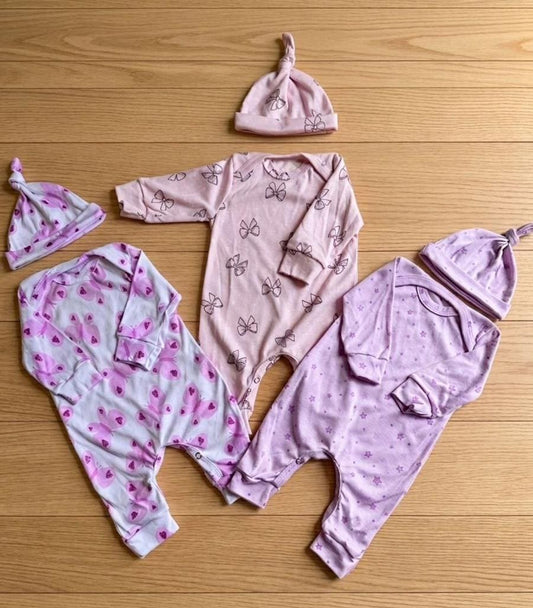 Set 3 Enterizos Niña 0/3 Meses