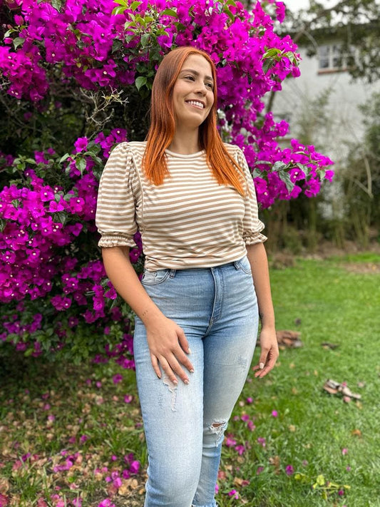 Blusa Manga Larga a Rayas Licrada