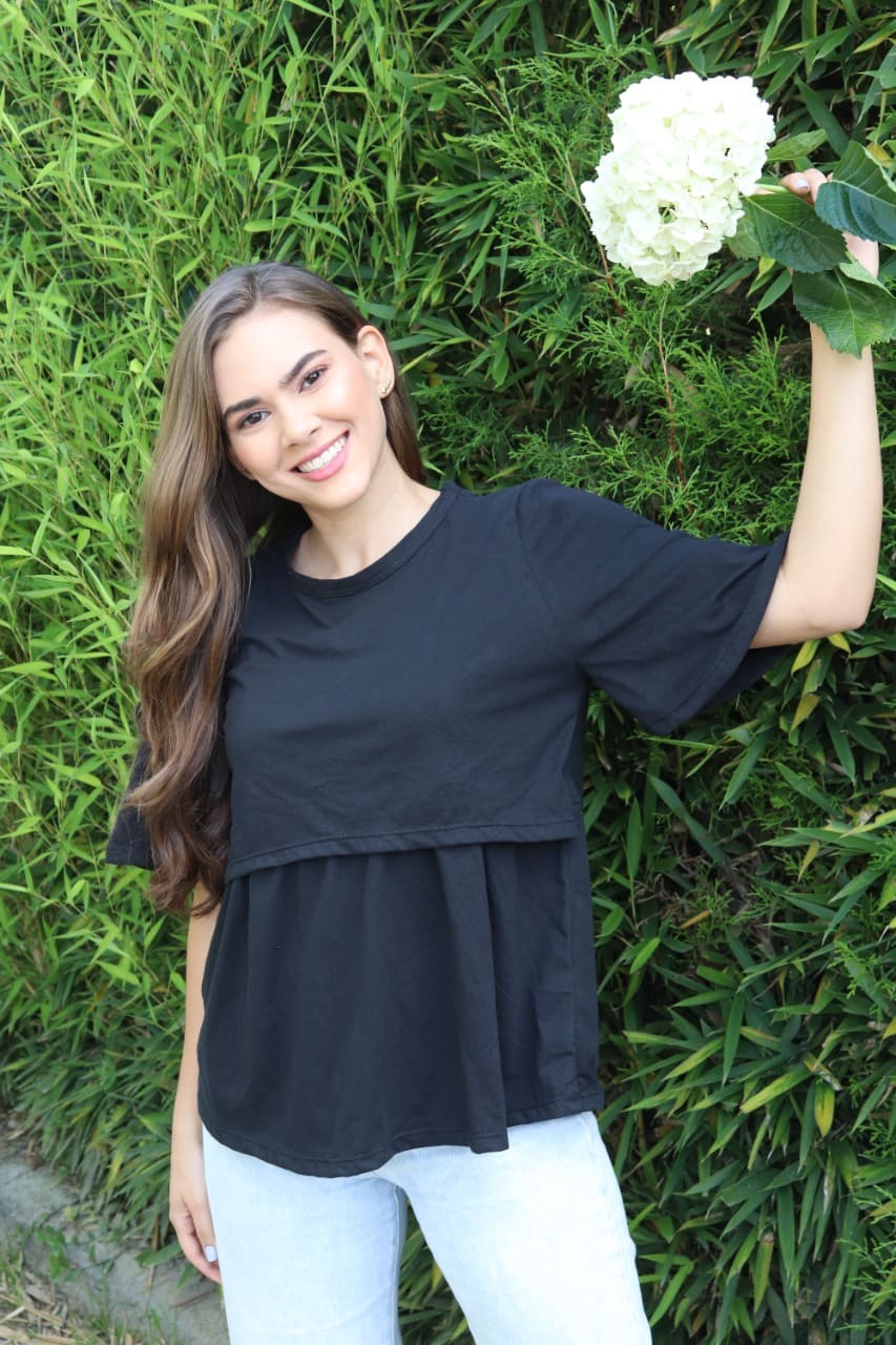 Blusa Manga Tipo Campana Negro